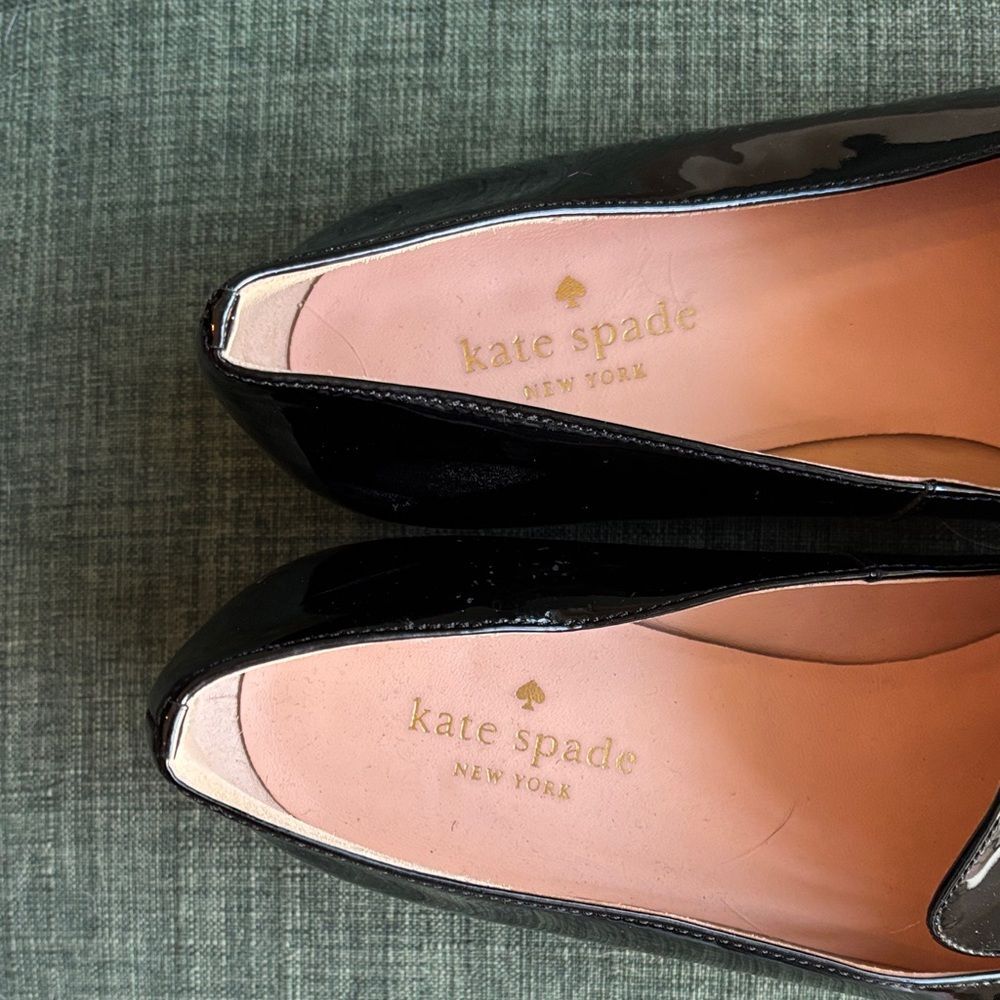 kate spade Cleo floral Black Patent Floral-Embellished Pointed Loafers Women’s 8 - Picture 3 of 14